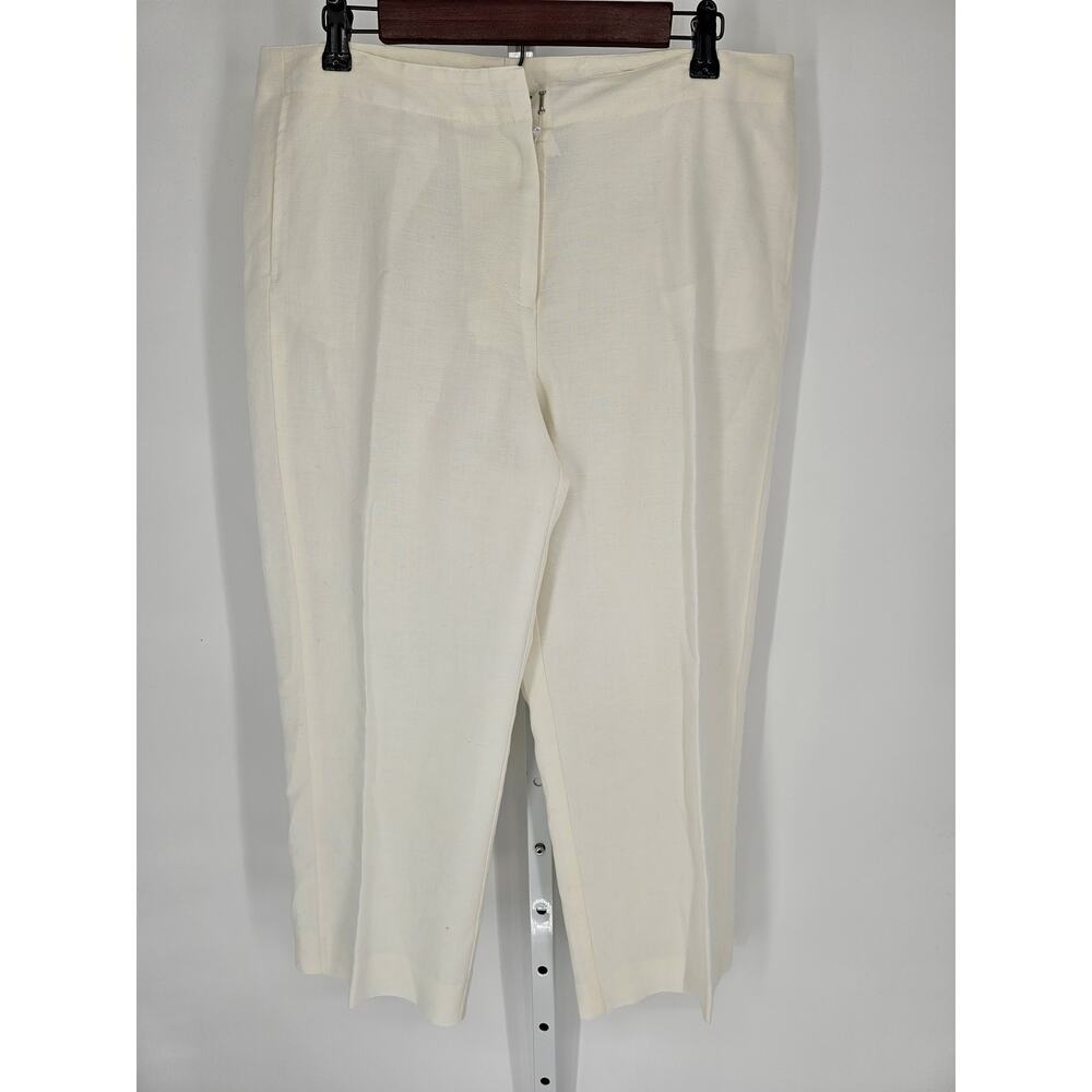 J.H. Collectibles Womens Mid Rise Straight Leg Linen-Rayon Capri Pants Size 14
